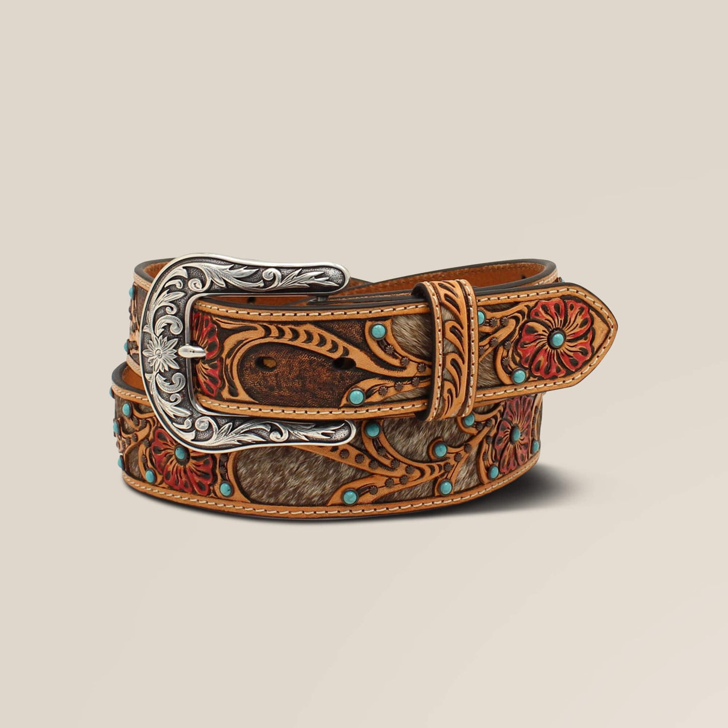 Flower/Calf Hair Belt Women | Ariat online