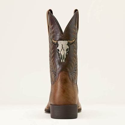 Sport Steer Skull Wide Square Toe Cowboy Boot Men | Ariat on sale