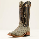 PLATINUM FULL QUILL OSTRICH/TOFFEE CRUNC