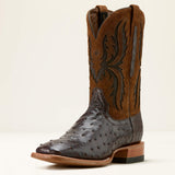 ESPRESSO FULL QUILL OSTRICH/TAN SUEDE