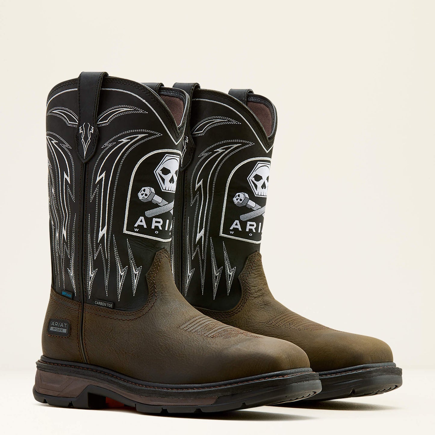 WorkHog XT Bolt Skull Waterproof Wide Square Toe Carbon Toe Work Boot Men | Ariat for sale