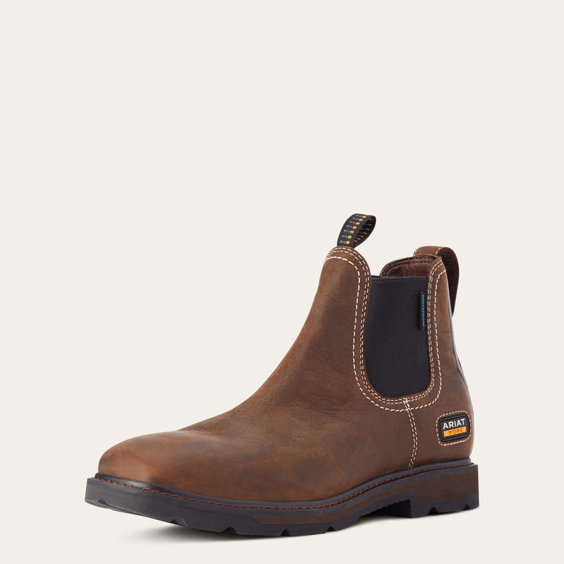 Groundbreaker Chelsea Wide Square Toe Waterproof Work Boot Men | Ariat on sale