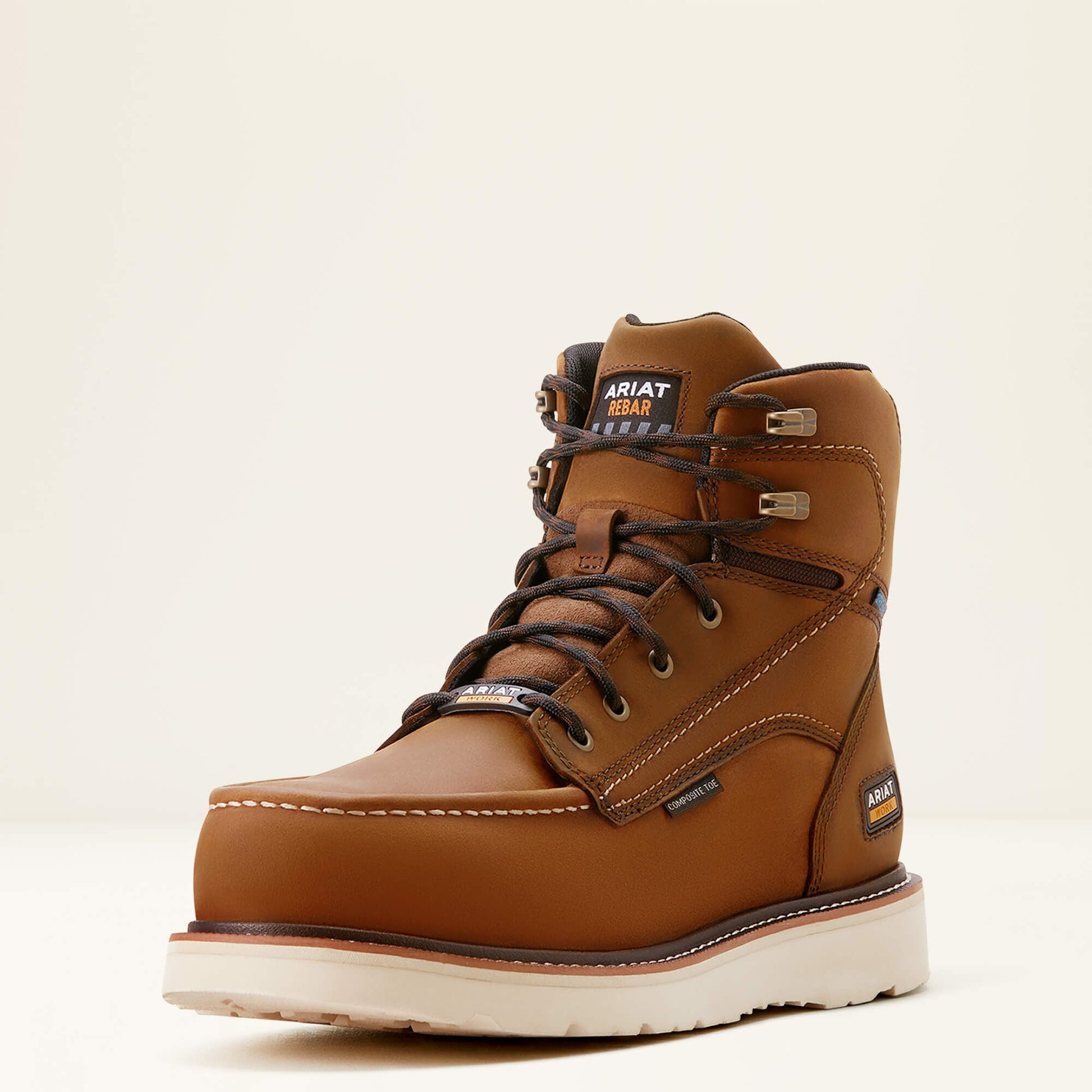 Rebar Wedge Moc Toe 6" Waterproof Composite Toe Work Boot Men | Ariat for sale