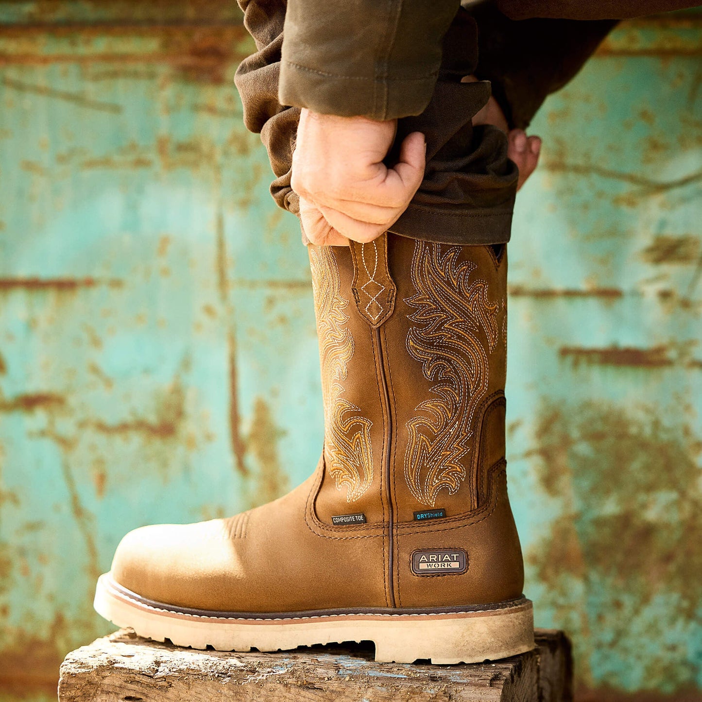 Activator Argo Waterproof Round Toe Composite Toe Work Boot Men | Ariat on sale