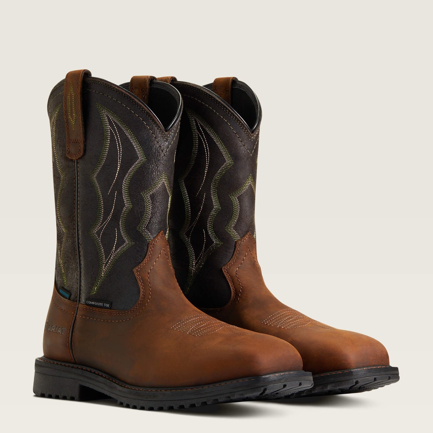 RigTek Wide Square Toe Waterproof Composite Toe Work Boot Men | Ariat on sale