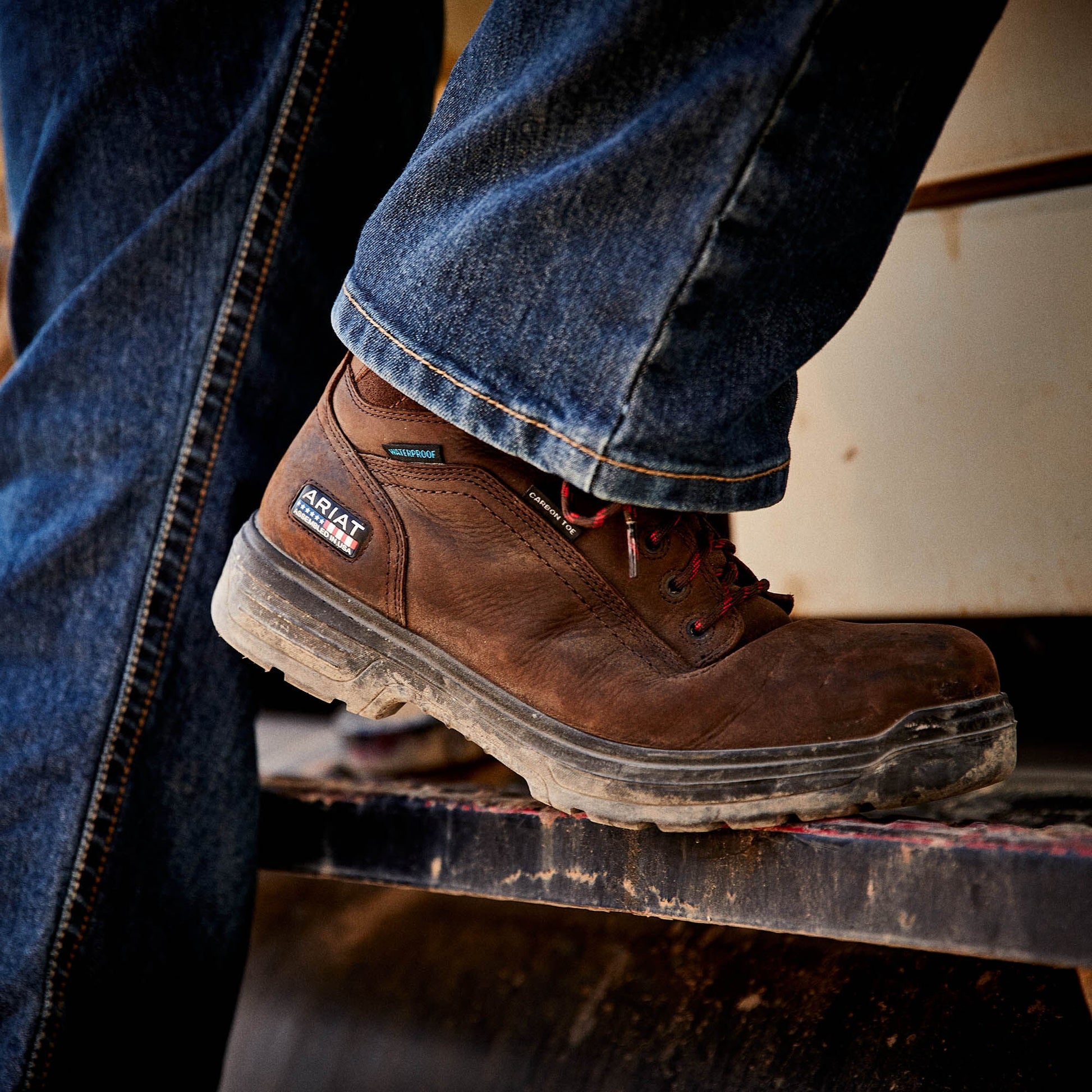 Turbo 6" USA Assembled Waterproof Carbon Toe Work Boot Men | Ariat discount