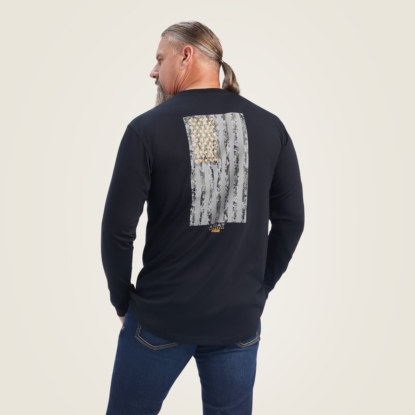 Rebar Workman Reflective Flag Graphic T-Shirt Men | Ariat on sale