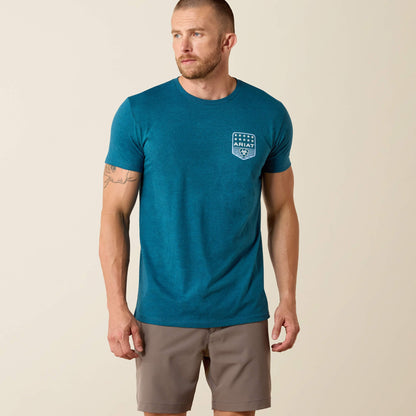 Ariat Stripe Patriotic Badge T-Shirt Men | Ariat for sale