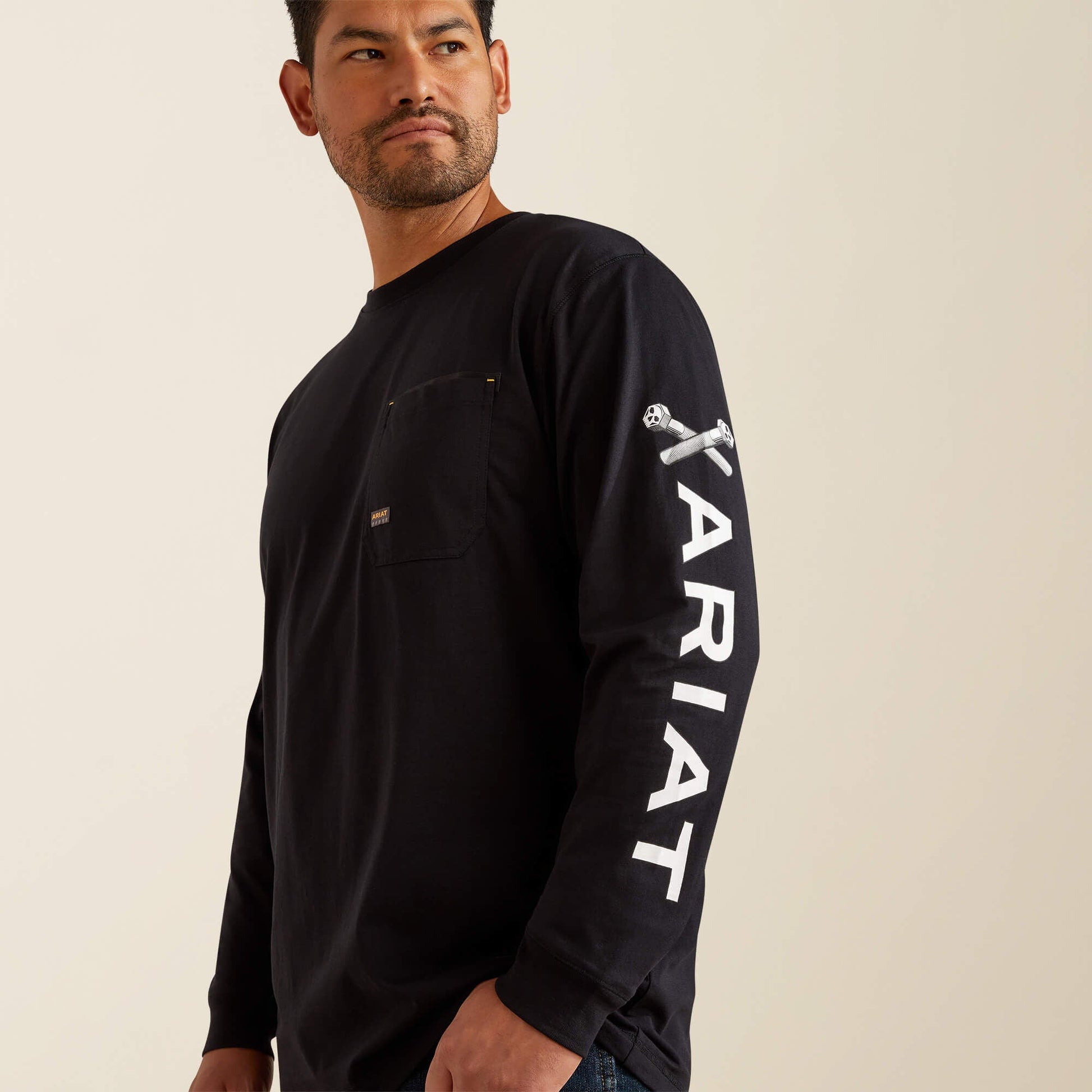 Rebar Workman Bolt Skull T-Shirt Men | Ariat for sale