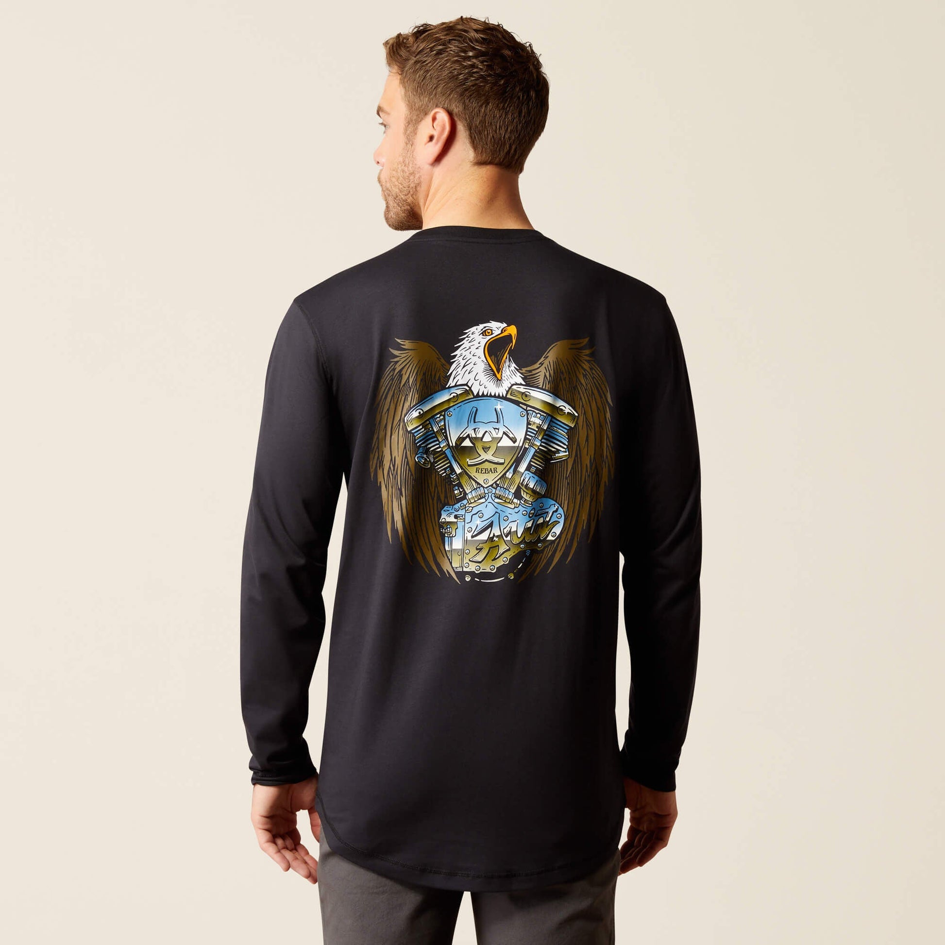 Rebar Workman Chrome Moto Eagle T-Shirt Men | Ariat sale