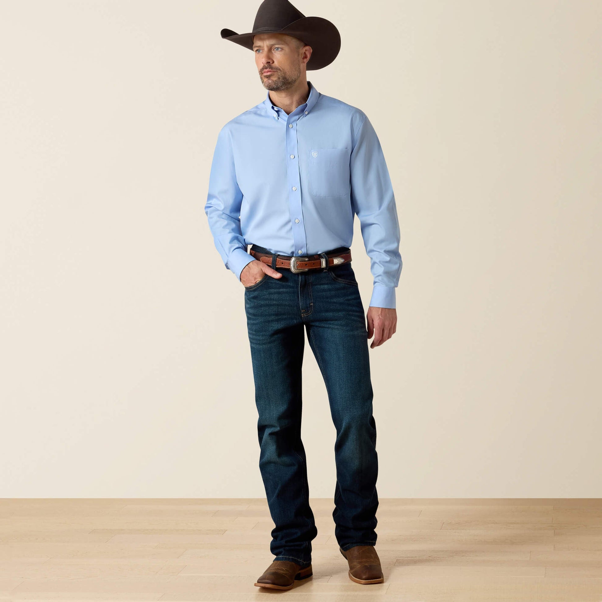 Wrinkle Free Solid Classic Fit Shirt Men | Ariat discount