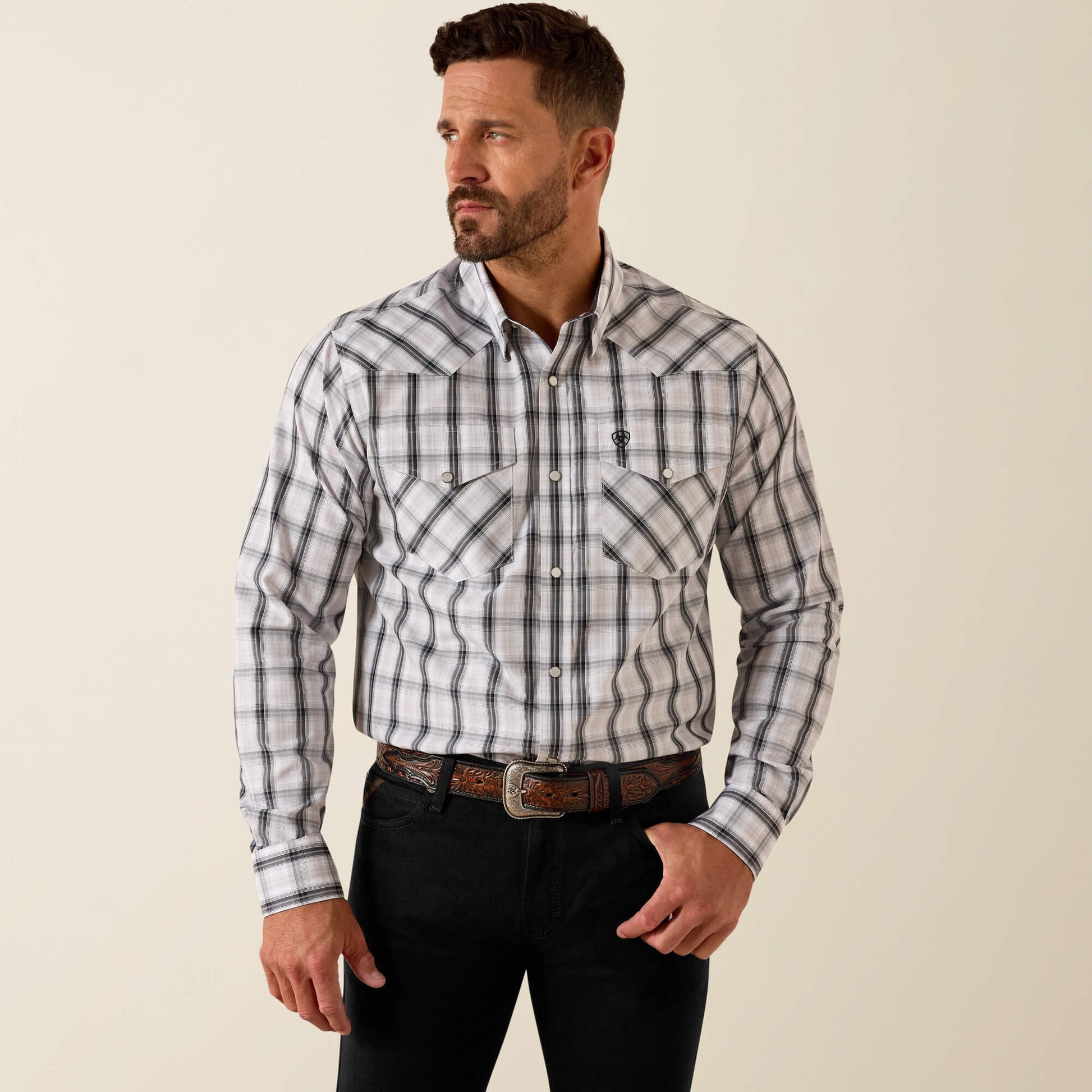 Wrinkle Free Ari Fitted Snap Shirt Men | Ariat discount