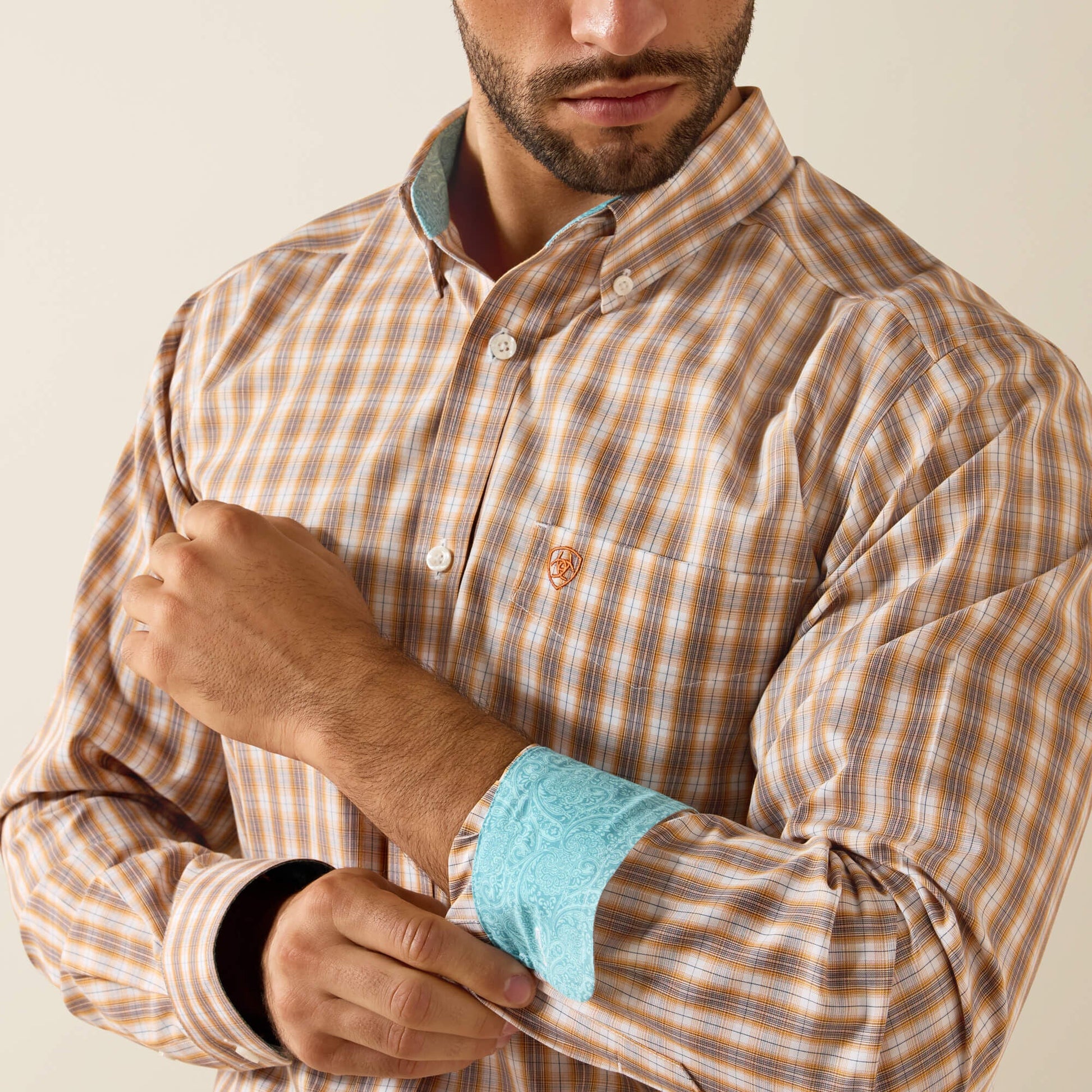 Wrinkle Free Ayden Fitted Shirt Men | Ariat discount