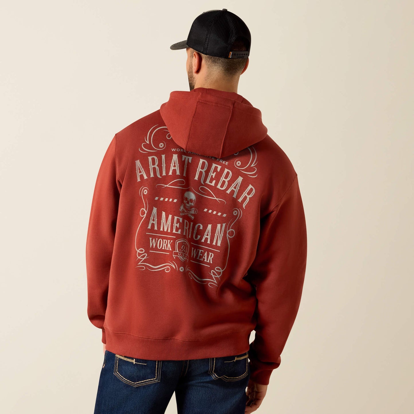 Rebar Lightweight Label Full Zip Hoodie Men | Ariat for sale