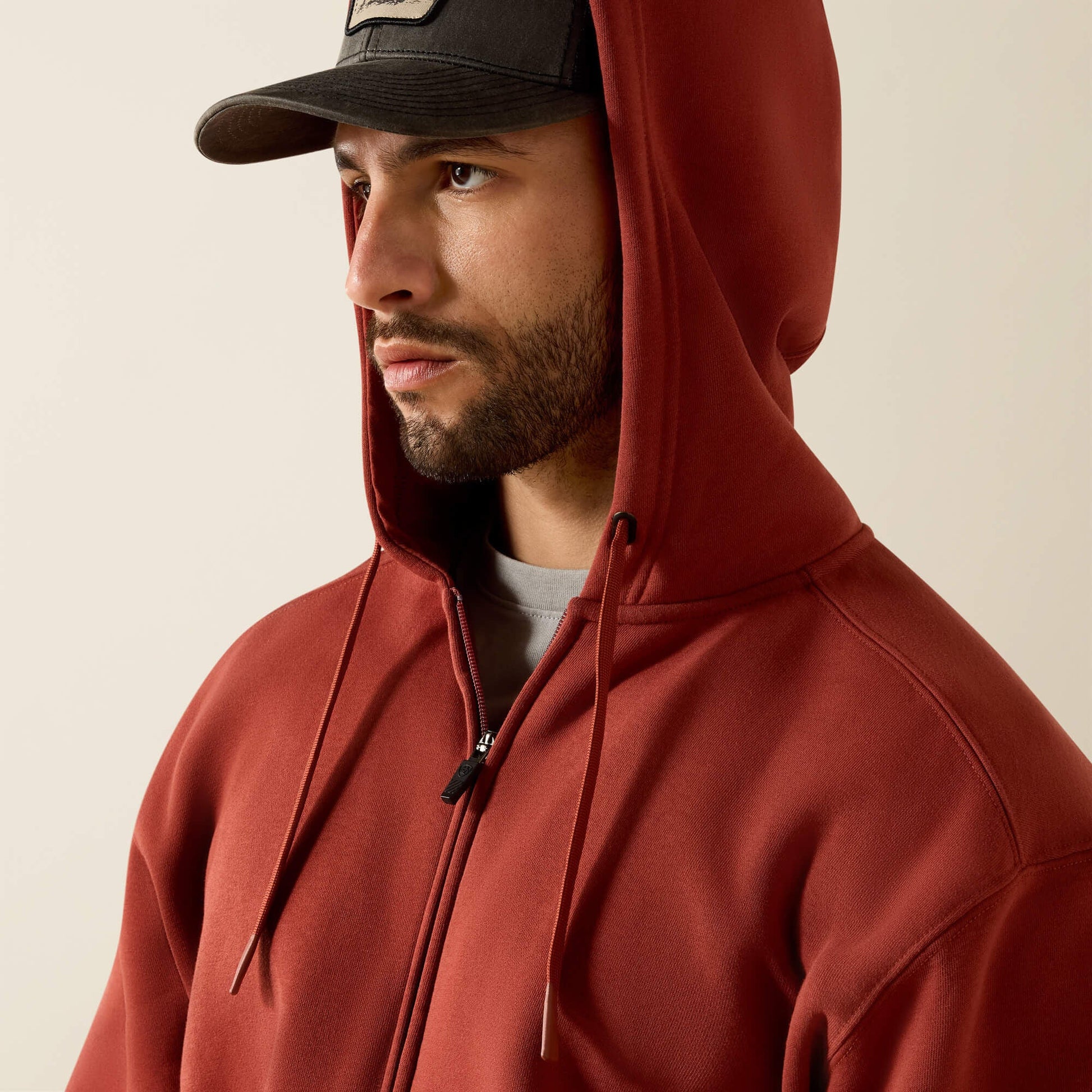 Rebar Lightweight Label Full Zip Hoodie Men | Ariat for sale