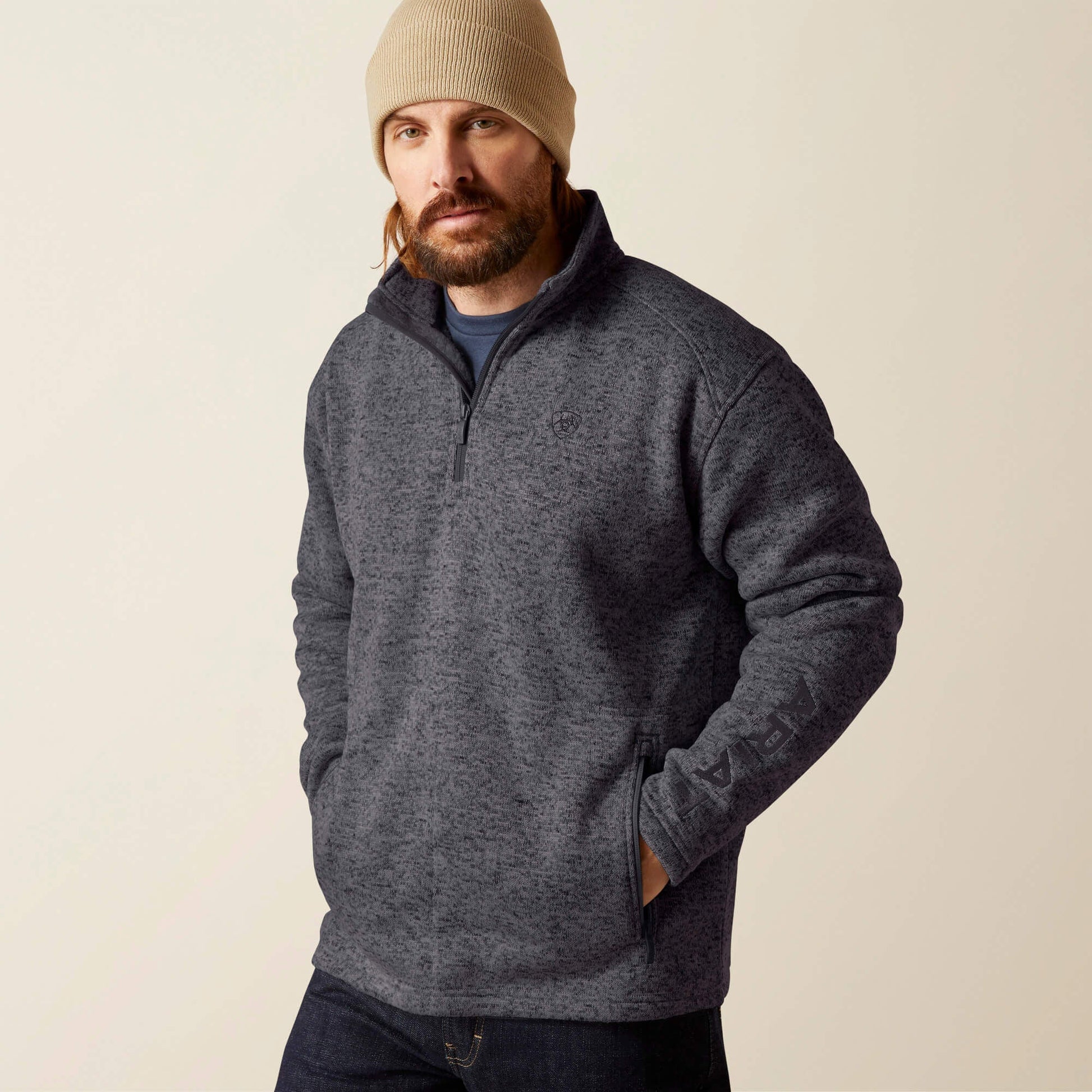 Caldwell Logo 1/4 Zip Sweater Men | Ariat for sale