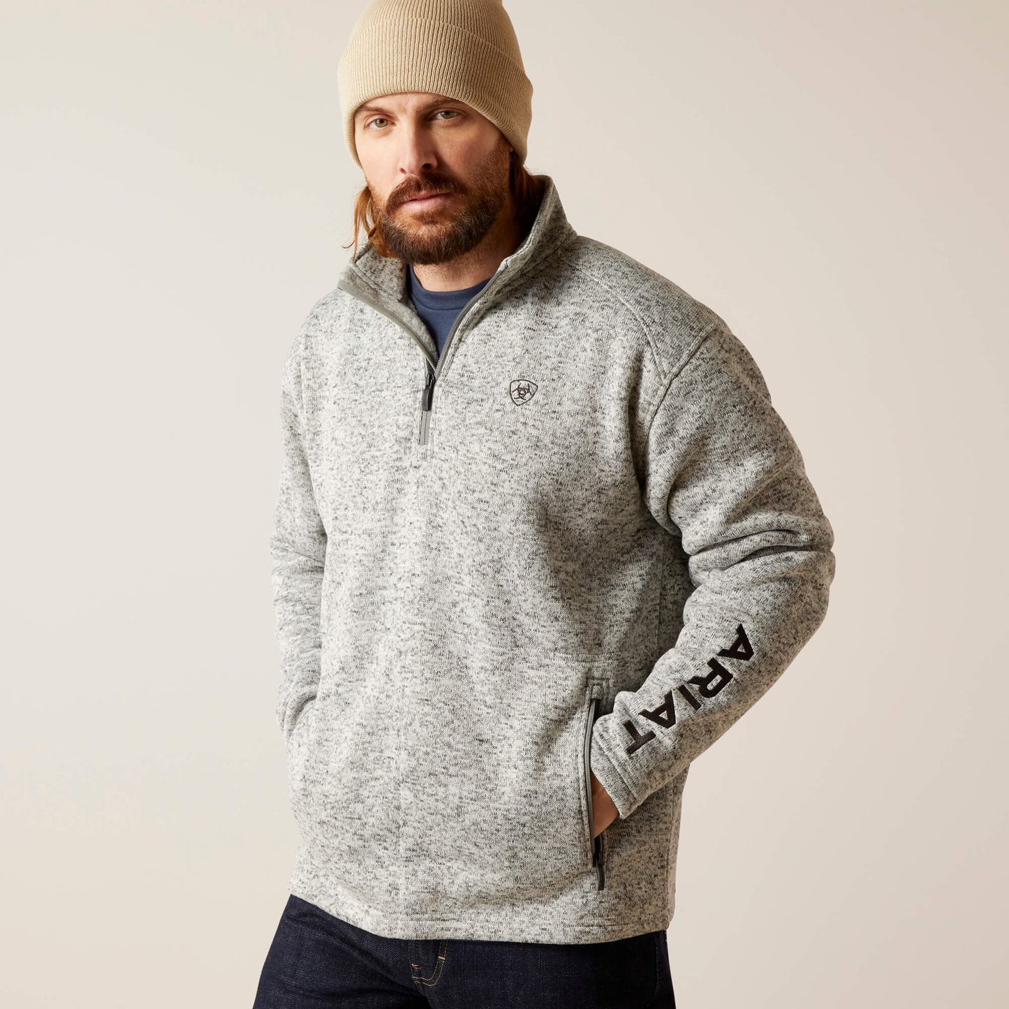 Caldwell Logo 1/4 Zip Sweater Men | Ariat outlet