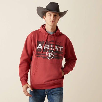 Ariat Liquid Stamp Flag Hoodie Men | Ariat for sale