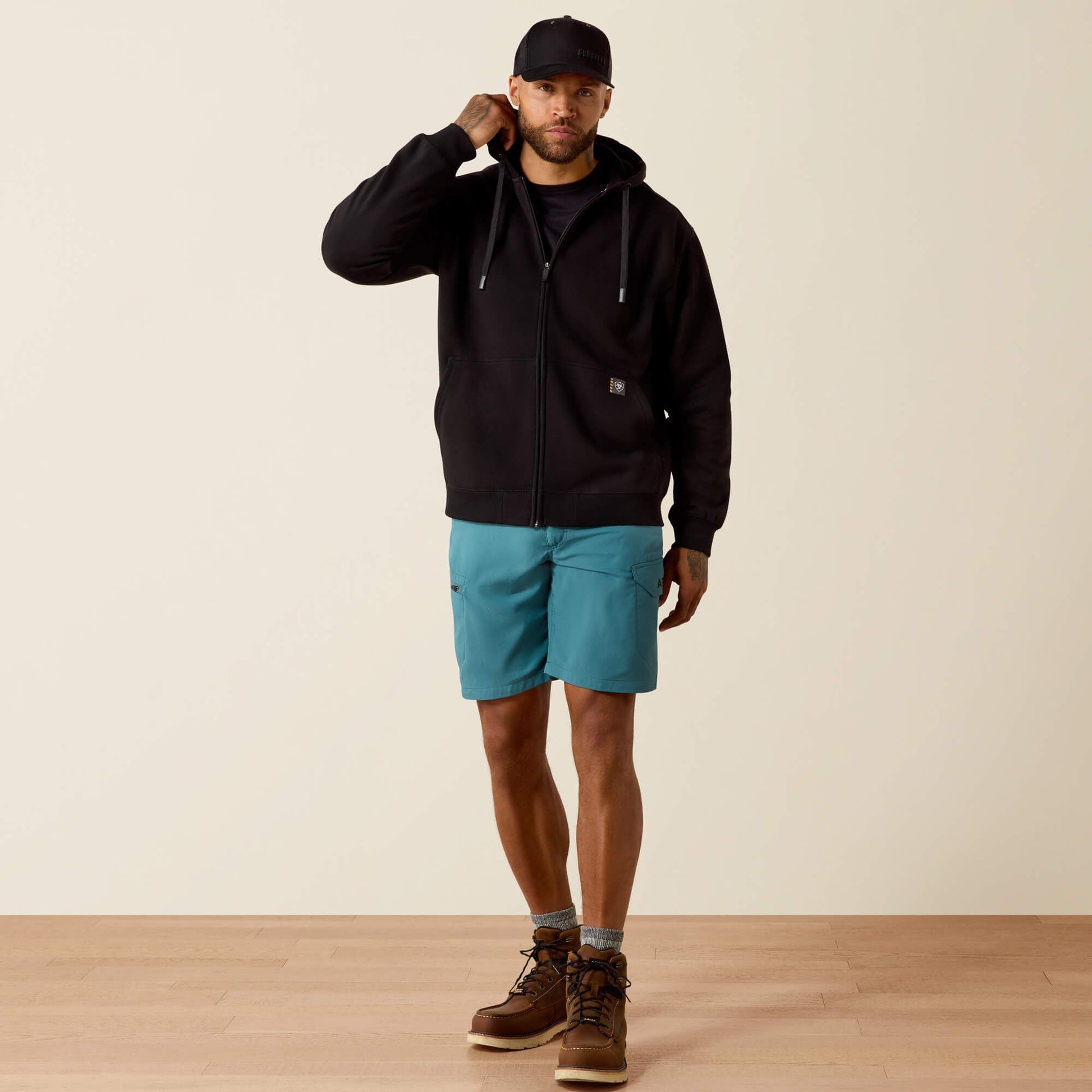 Rebar Lightweight Label Full Zip Hoodie Men | Ariat for sale