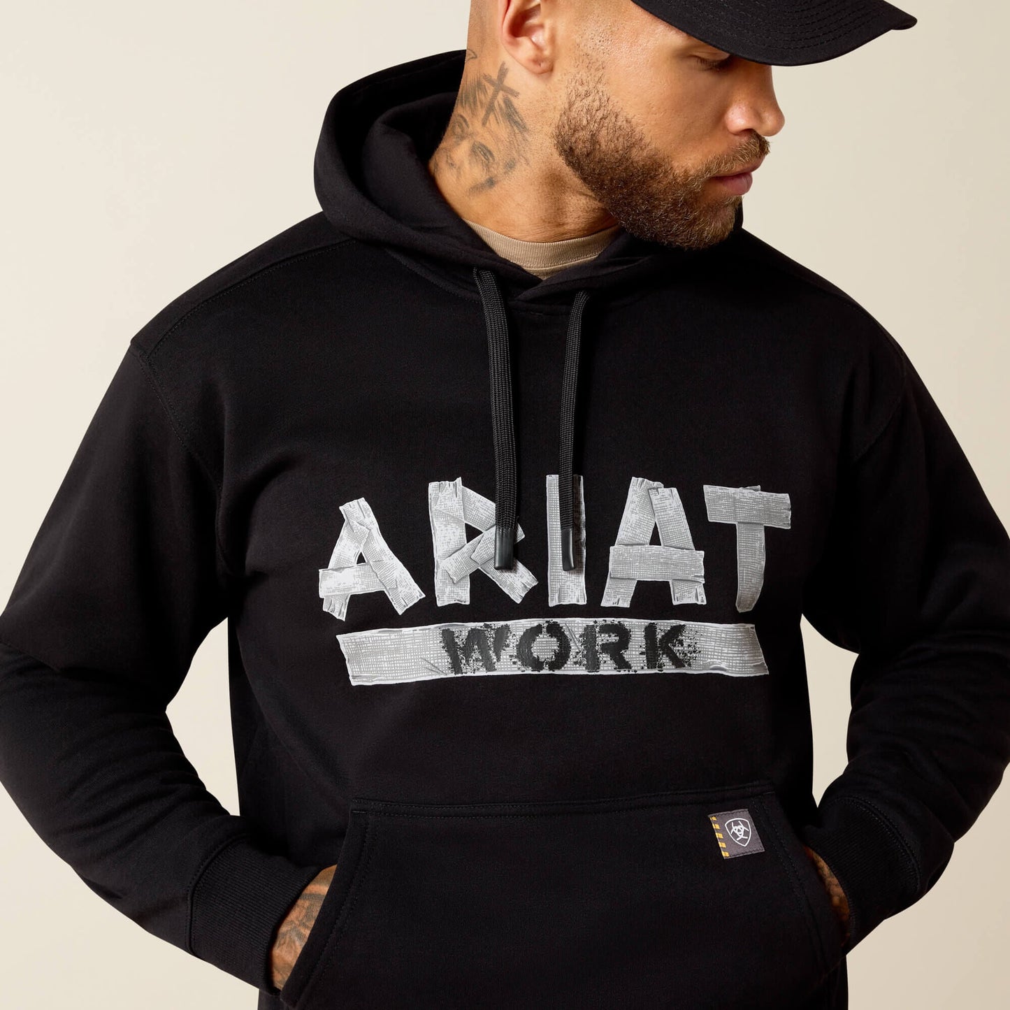 Rebar Lightweight Duct Logo Hoodie Men | Ariat discount