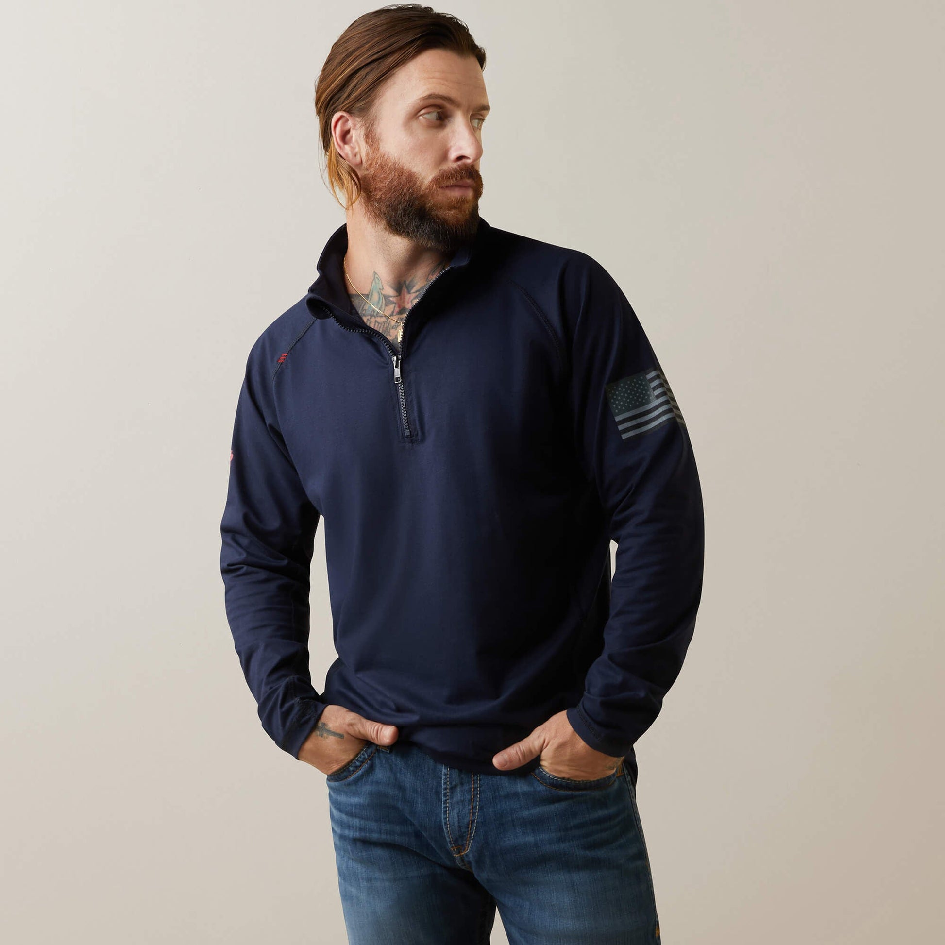 FR Combat Stretch Patriot 1/4 Zip Work Shirt Men | Ariat online