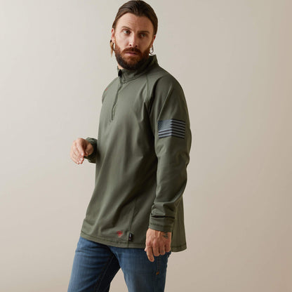 FR Combat Stretch Patriot 1/4 Zip Work Shirt Men | Ariat for sale