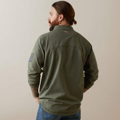 FR Combat Stretch Patriot 1/4 Zip Work Shirt Men | Ariat for sale