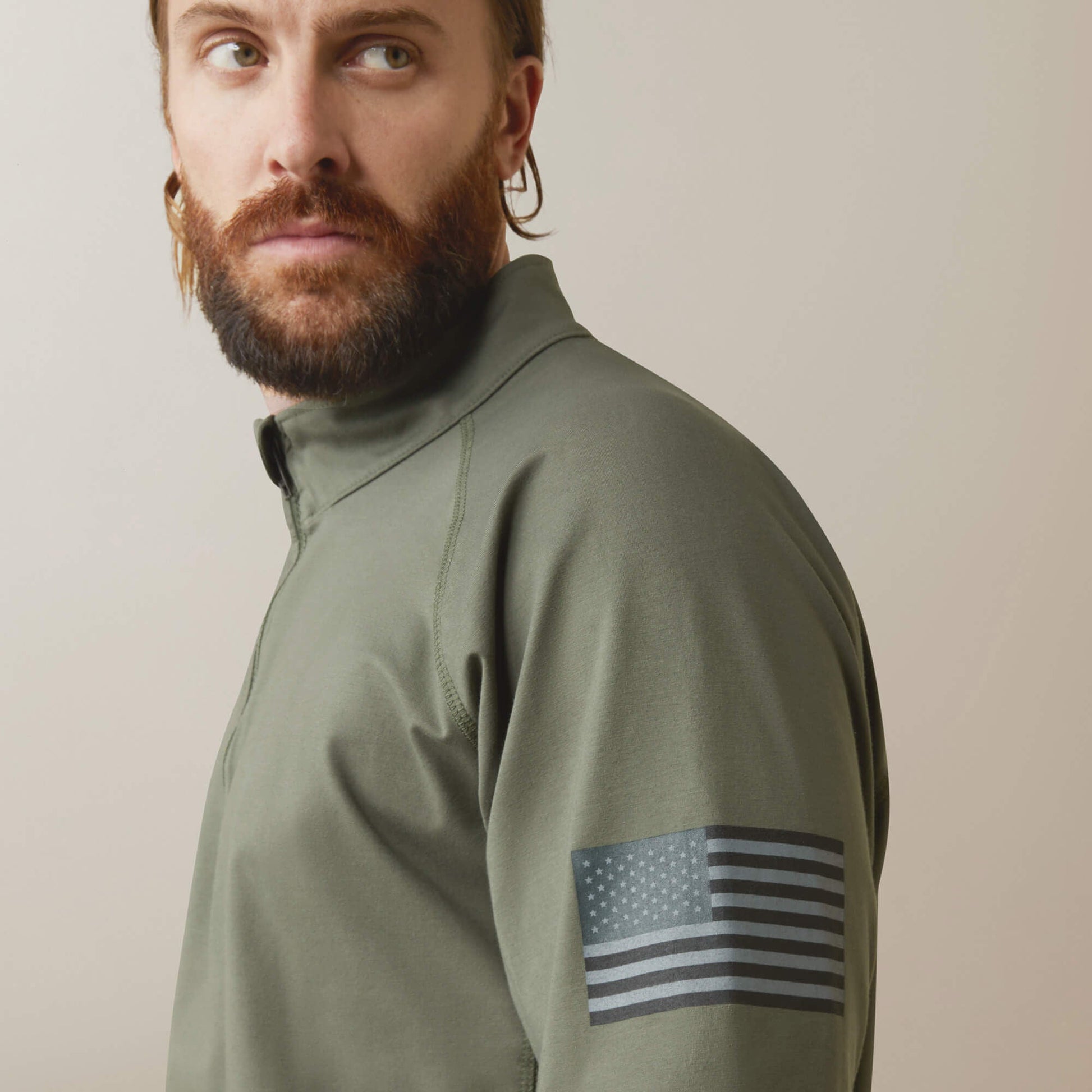 FR Combat Stretch Patriot 1/4 Zip Work Shirt Men | Ariat for sale
