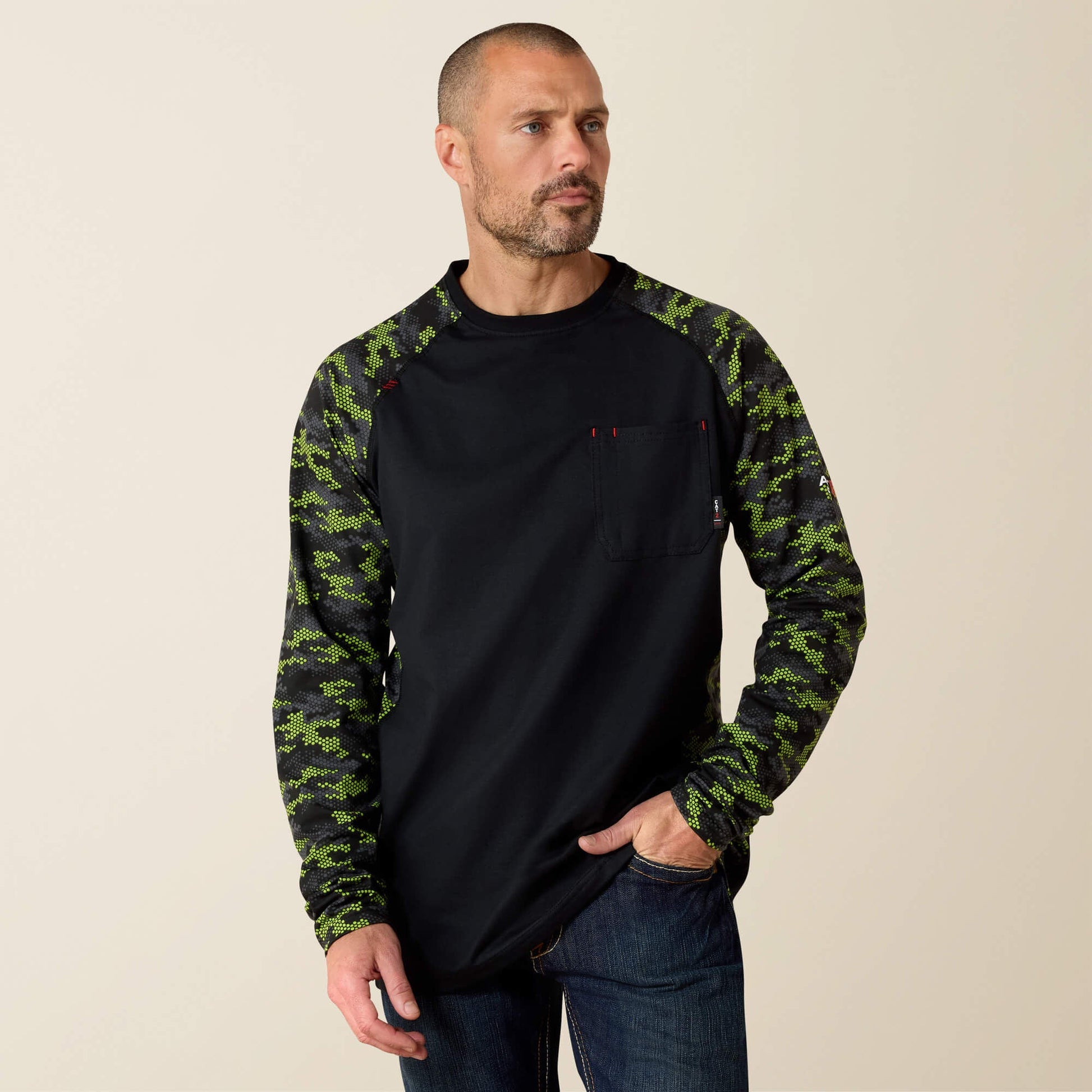 FR AC Stretch Camo Baseball T-Shirt Men | Ariat on sale