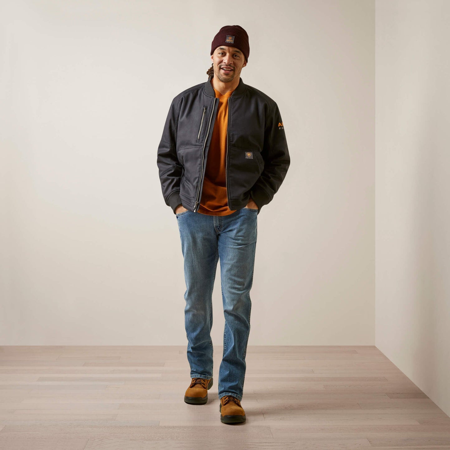 Rebar Stretch Canvas Bomber Jacket Men | Ariat for sale