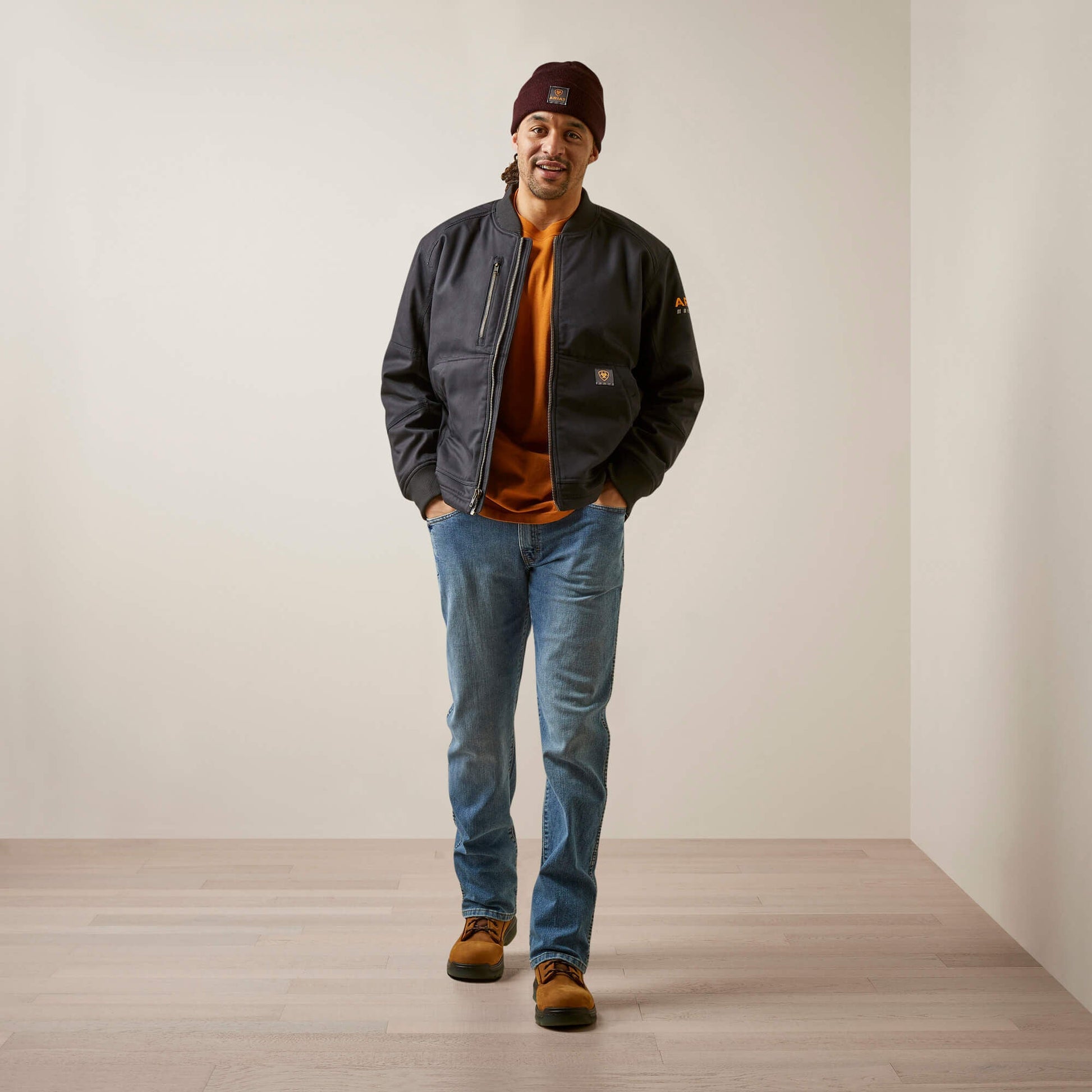 Rebar Stretch Canvas Bomber Jacket Men | Ariat for sale