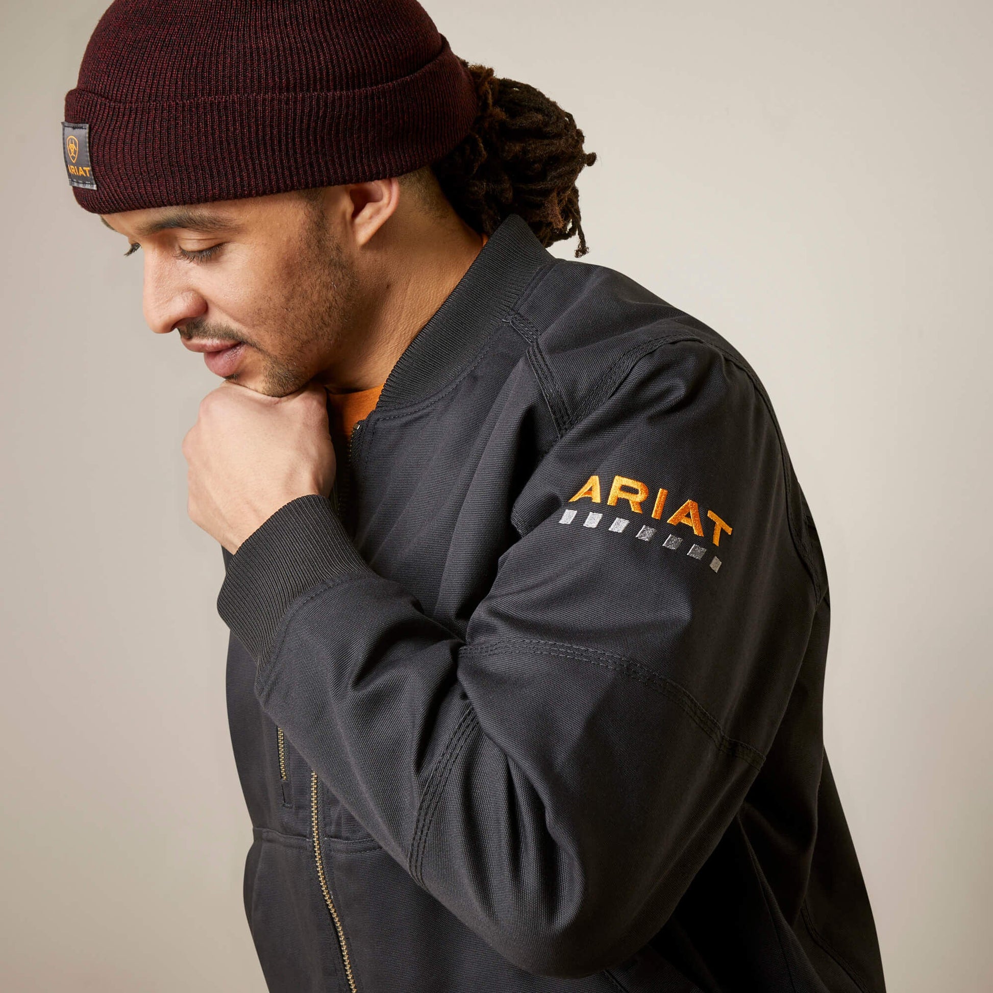 Rebar Stretch Canvas Bomber Jacket Men | Ariat for sale