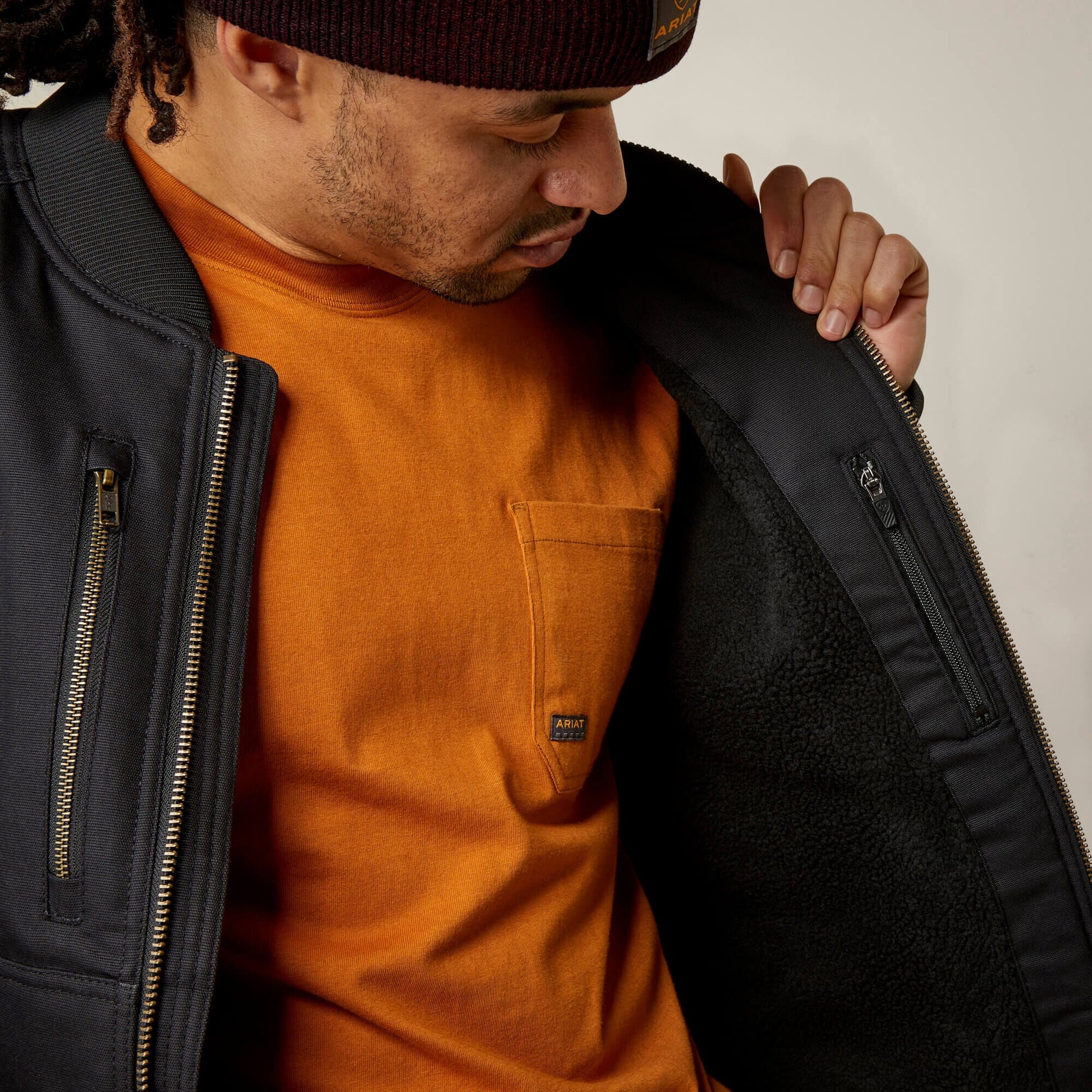 Rebar Stretch Canvas Bomber Jacket Men | Ariat for sale