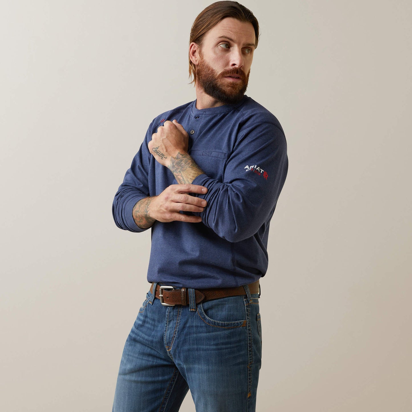 FR Air Refinery Row Graphic Henley Top Men | Ariat for sale