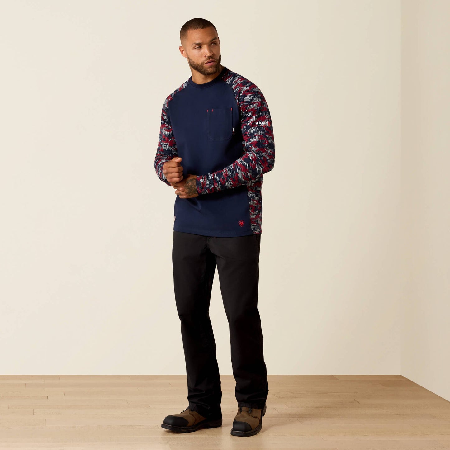 FR AC Stretch Camo Baseball T-Shirt Men | Ariat on sale