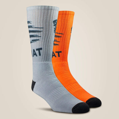 Patriot Graphic Crew Work Sock 2 Pair Multi Color Pack Men | Ariat outlet