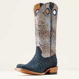NAVY SUEDED CAIMAN BELLY/TOOLED NIGHT FA