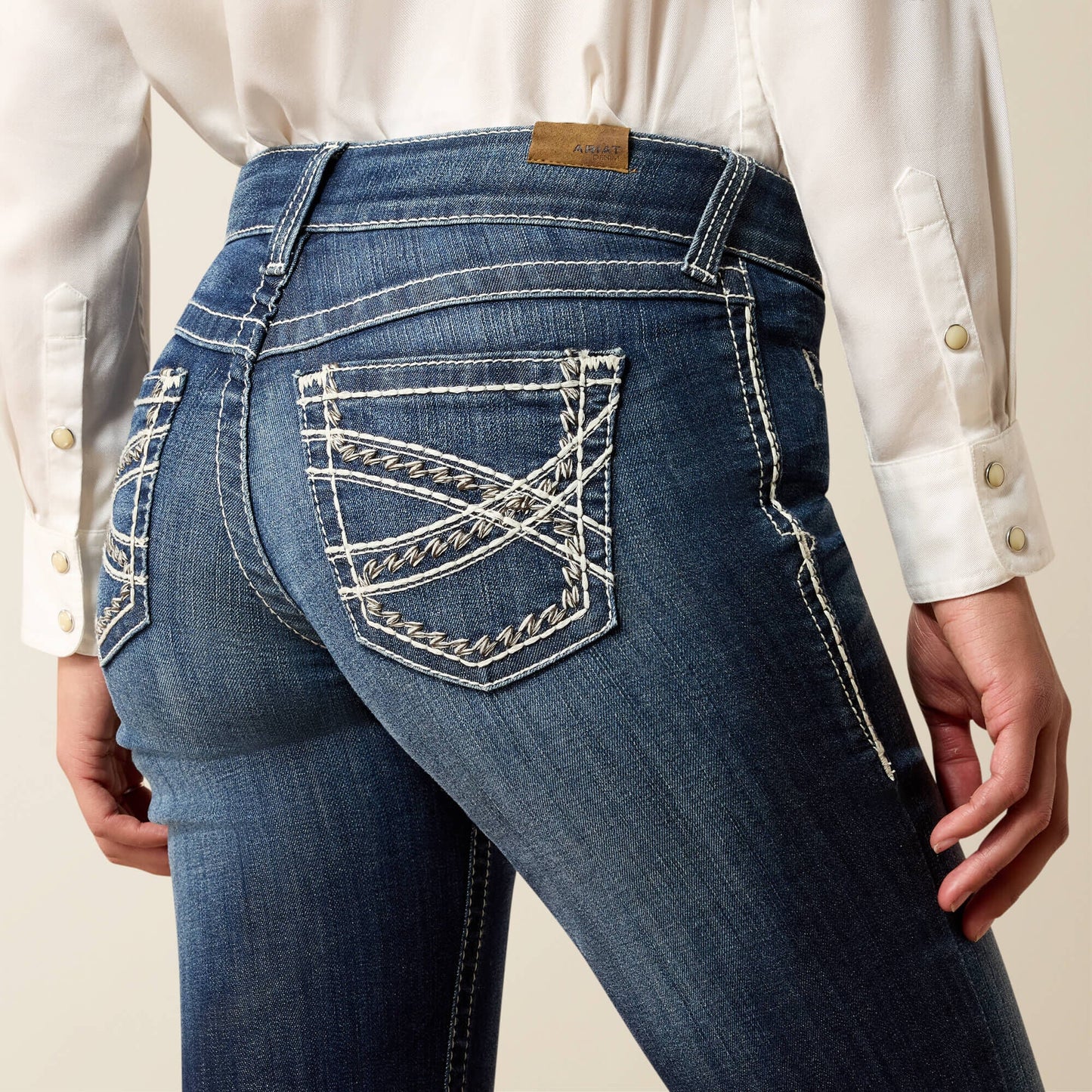Trouser Mid Rise Stretch Entwined Wide Leg Jean Women | Ariat discount