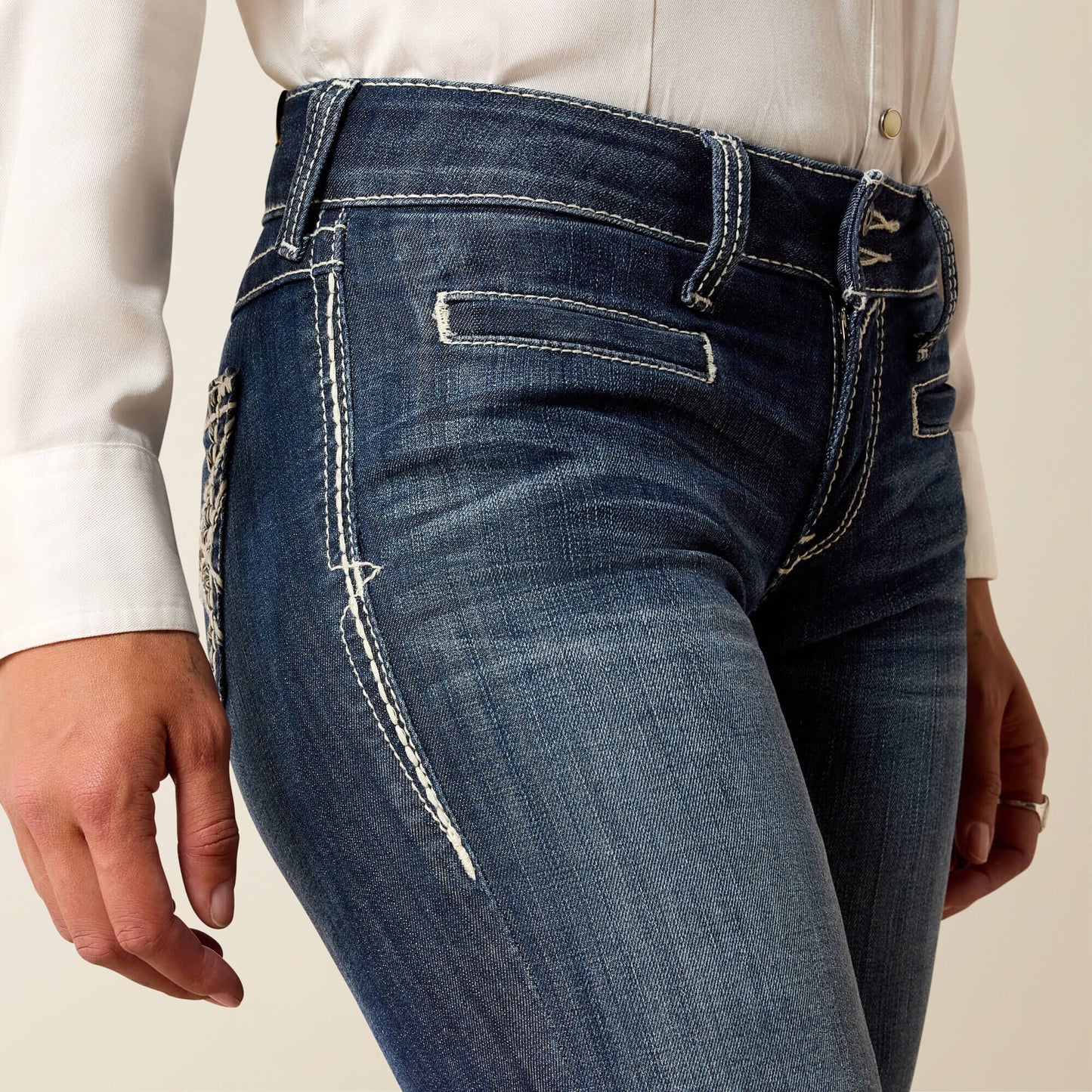 Trouser Mid Rise Stretch Entwined Wide Leg Jean Women | Ariat discount