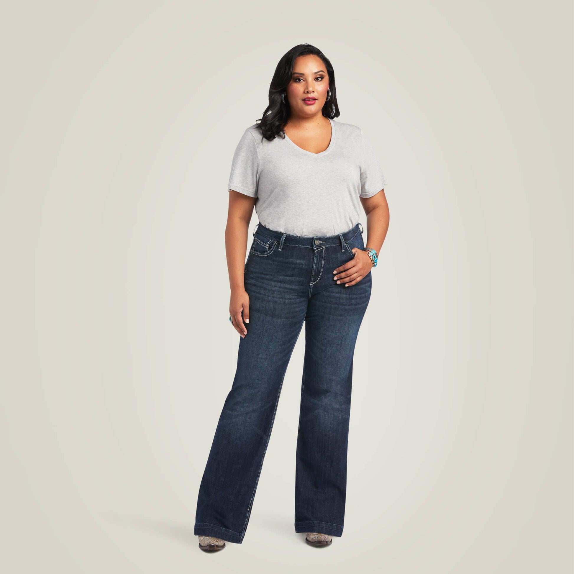 Trouser Perfect Rise Aisha Wide Leg Jean Women | Ariat online