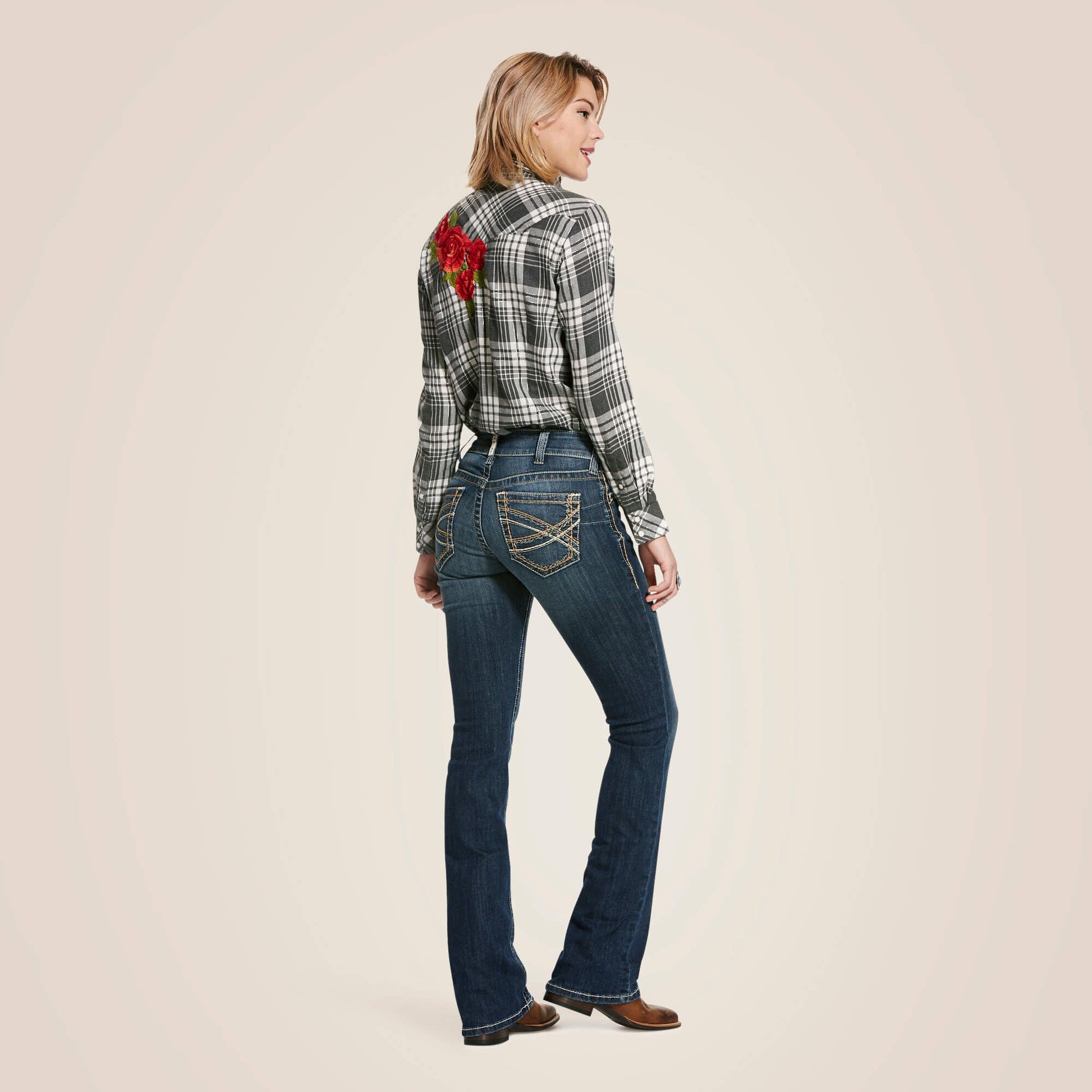 R.E.A.L. Mid Rise Stretch Entwined Festival Boot Cut Jean Women | Ariat online shop