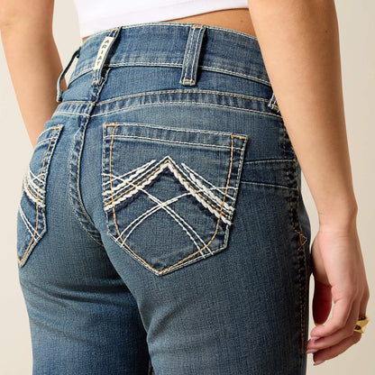 R.E.A.L. Mid Rise Stretch Whipstitch Boot Cut Jean Women | Ariat for sale