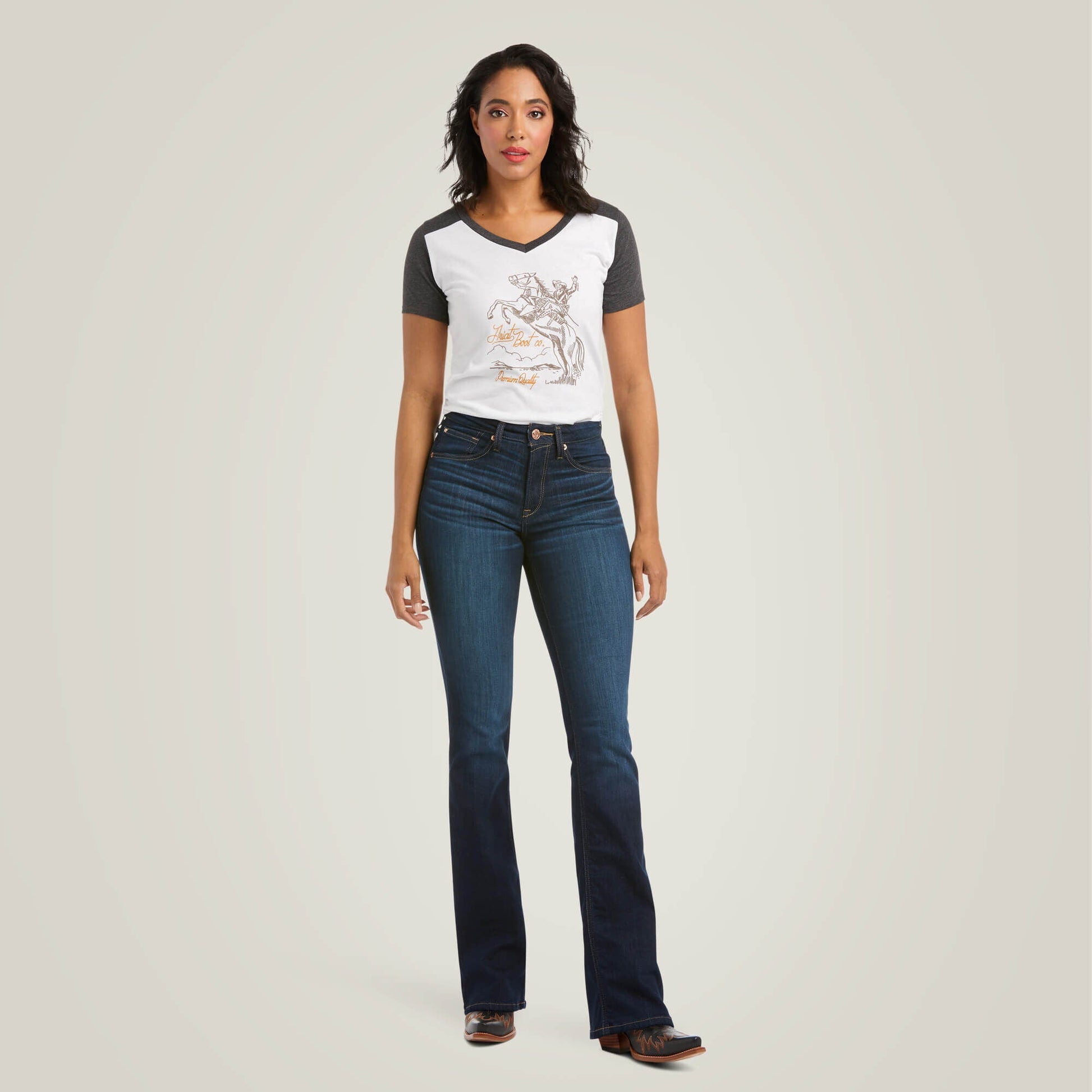 R.E.A.L. High Rise Ballary Boot Cut Jean Women | Ariat discount