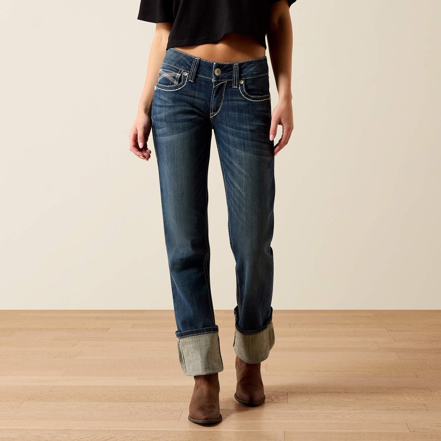 R.E.A.L. Mid Rise Stretch Ivy Stackable Straight Leg Jean Women | Ariat discount