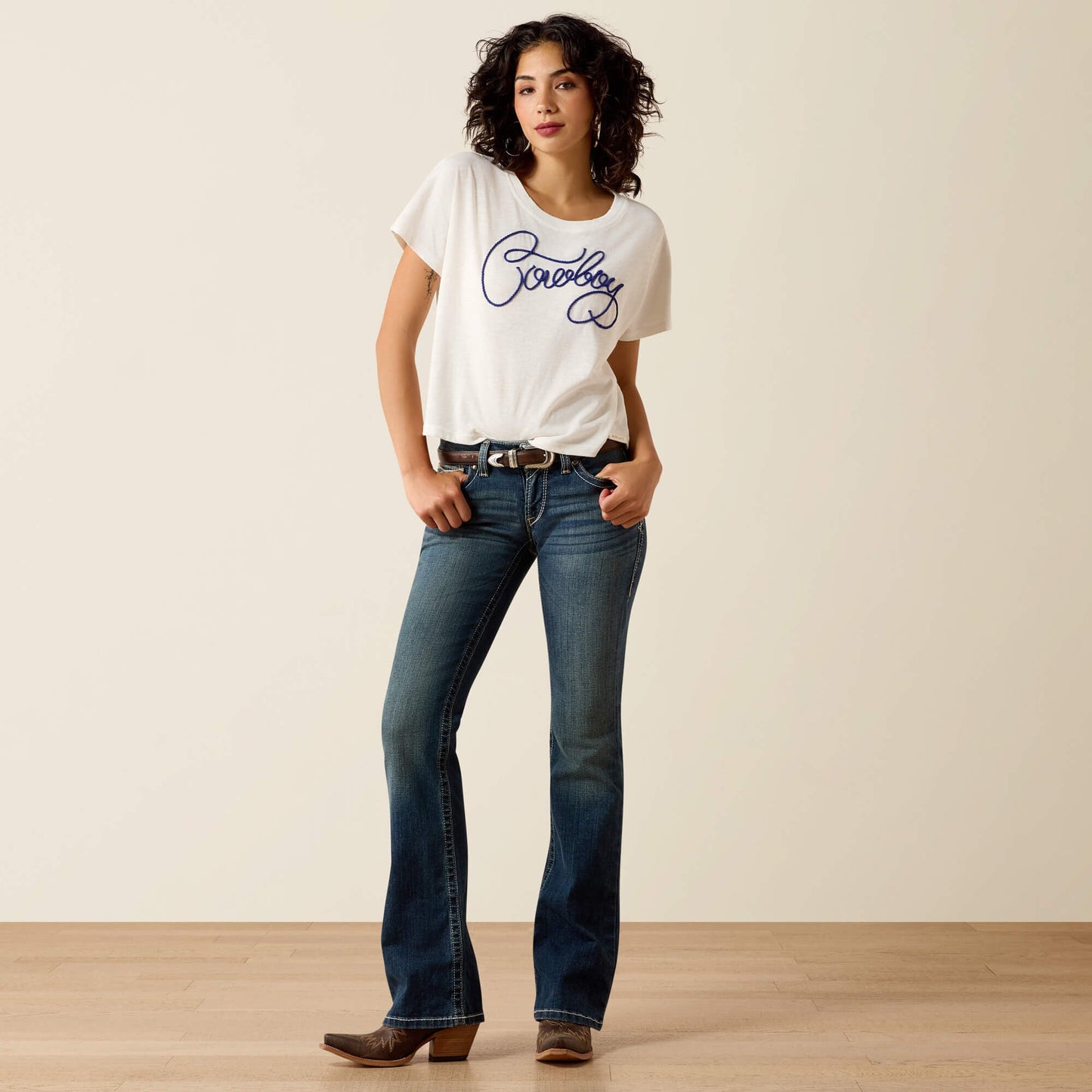 R.E.A.L. Mid Rise Stretch Whipstitch Boot Cut Jean Women | Ariat online