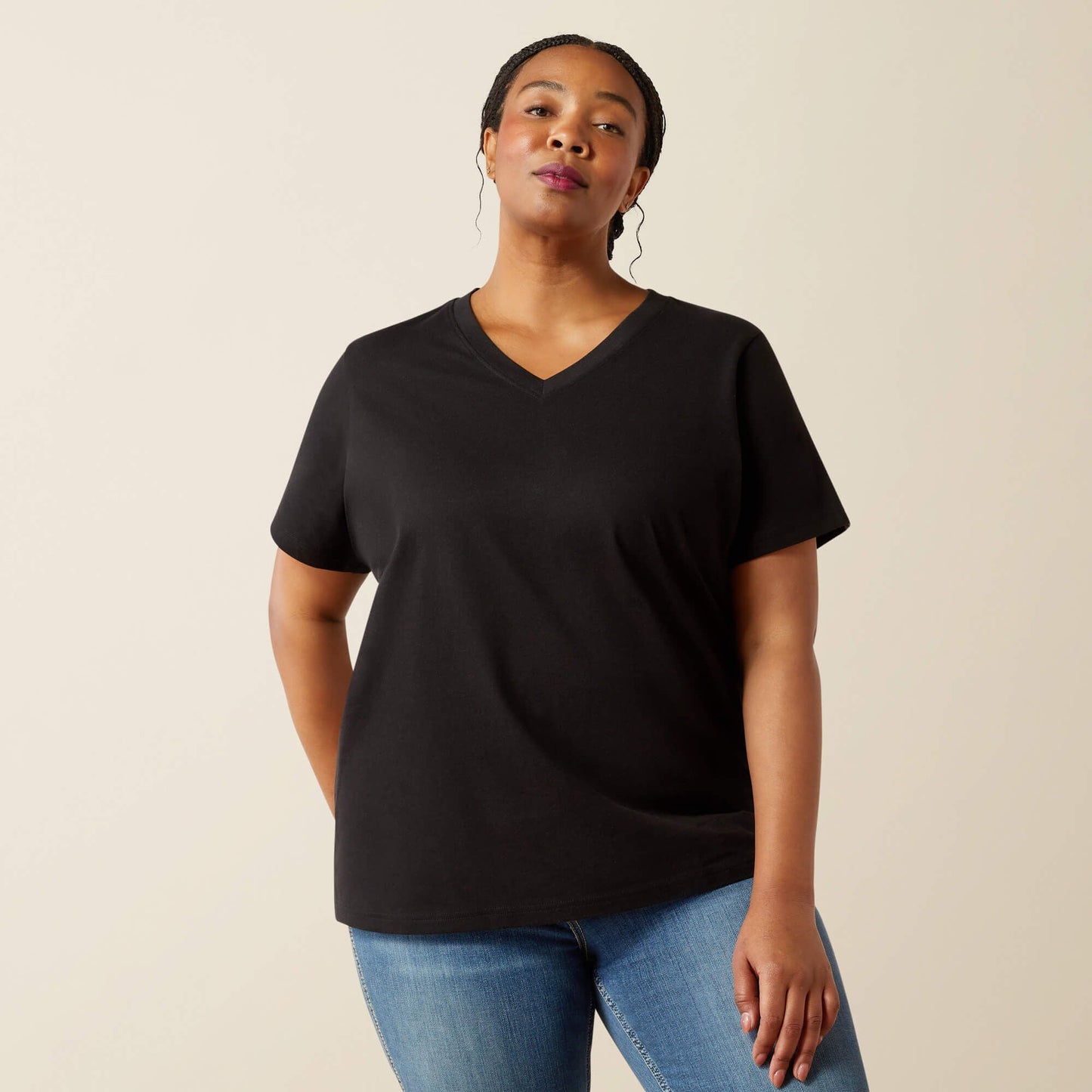 Rebar Cotton Strong Standard V-Neck T-Shirt Women | Ariat sale