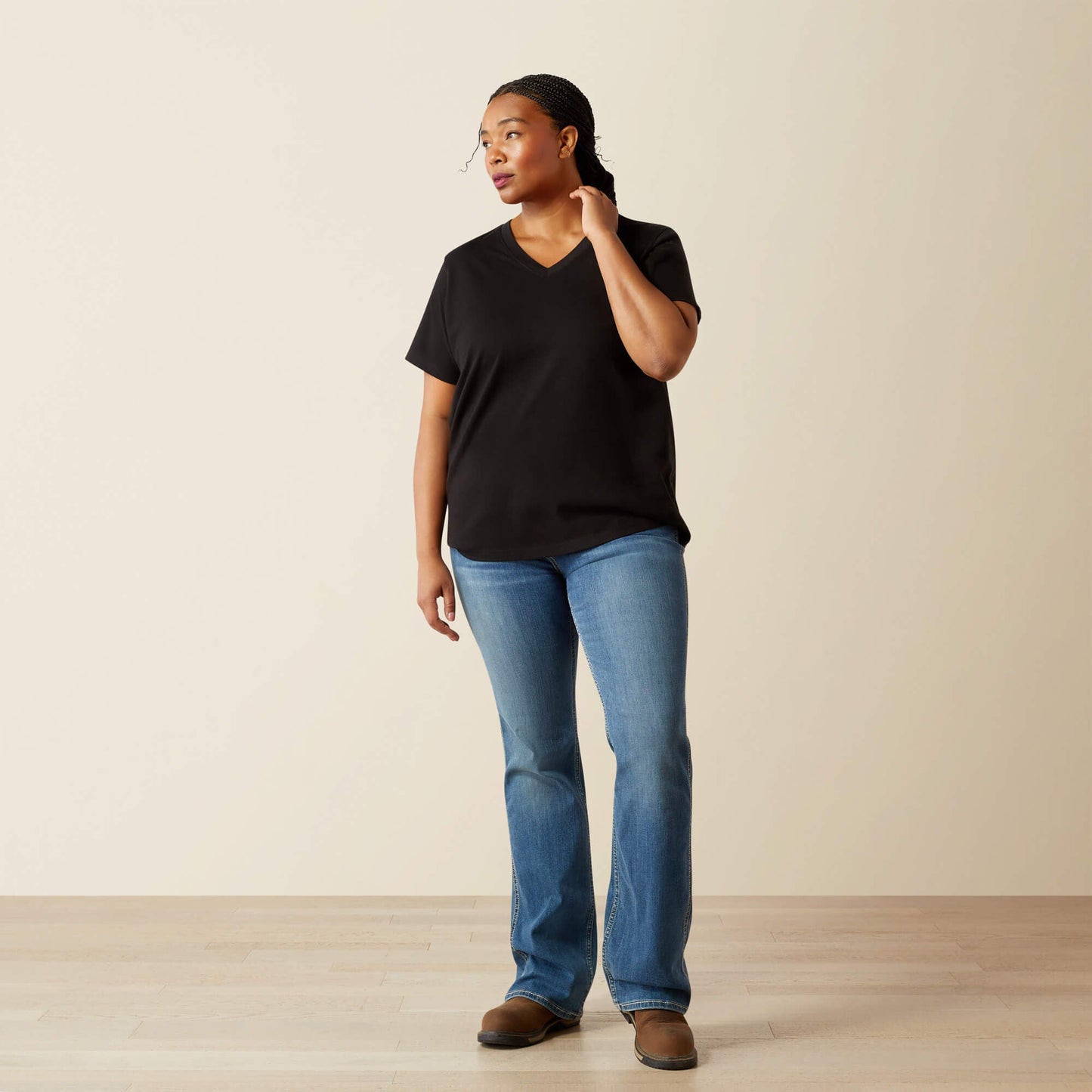 Rebar Cotton Strong Standard V-Neck T-Shirt Women | Ariat sale