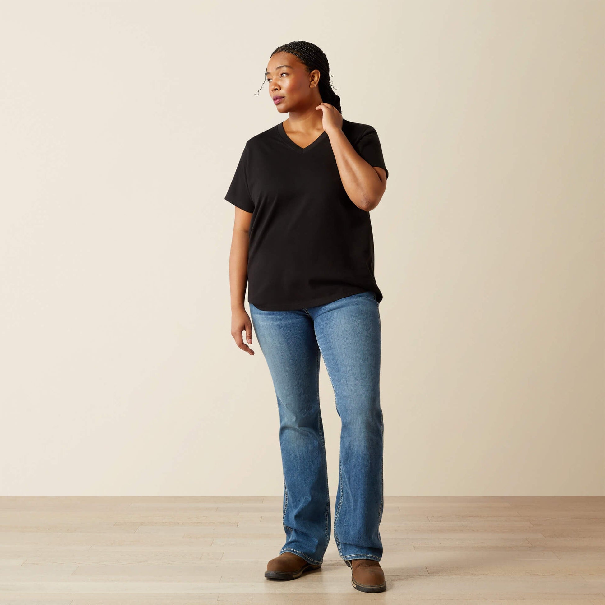 Rebar Cotton Strong Standard V-Neck T-Shirt Women | Ariat sale