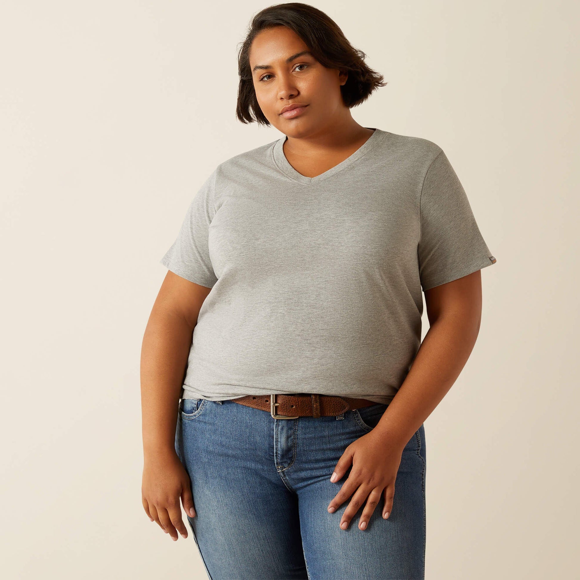 Rebar Cotton Strong Standard V-Neck T-Shirt Women | Ariat discount
