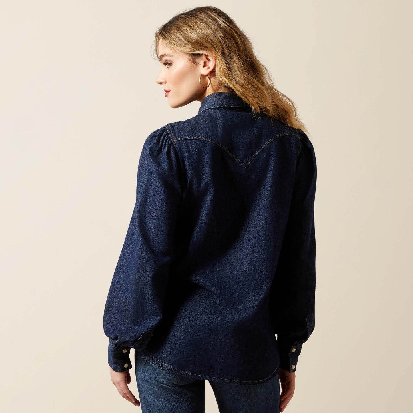 Puff Sleeve Denim Snap Shirt Women | Ariat sale
